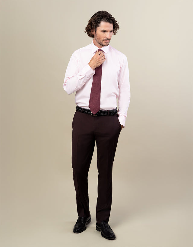 Lotus Burgundy Twill Suit Trouser