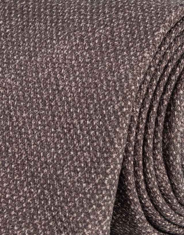Espresso Brown Textured Print Silk Tie