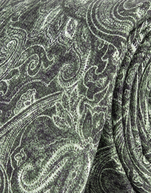 Sage Green Paisley Print Silk Tie