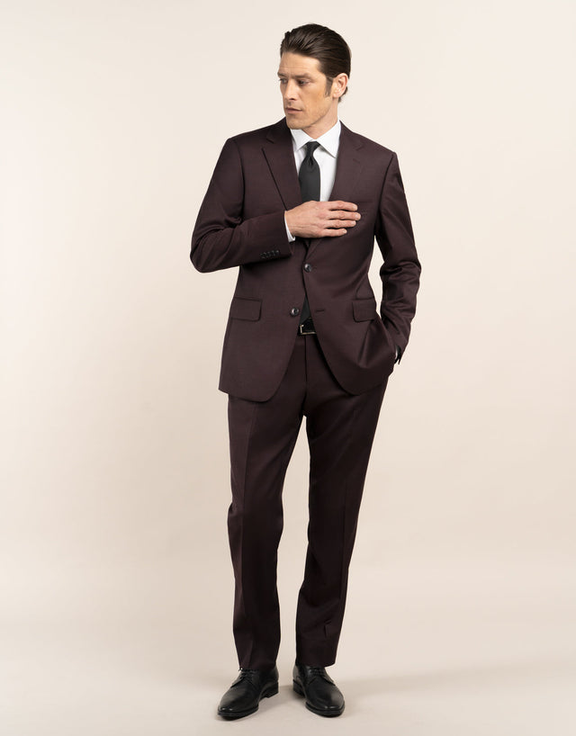 Cooper Burgundy Twill Suit Jacket