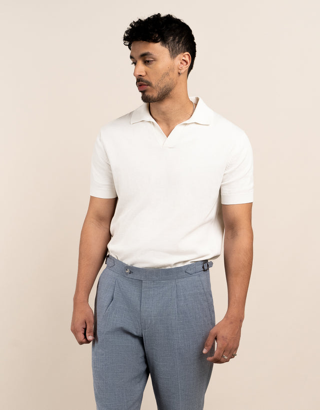 Amalfi OffWhite Knitted Polo