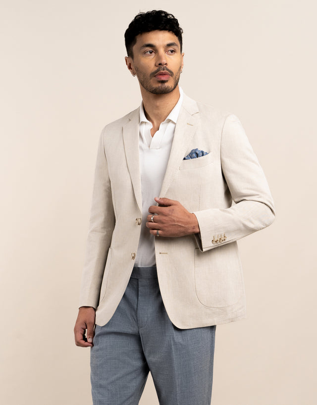 Malta Beige Linen Cotton Jacket