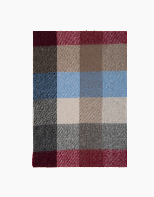 Grey And Tan Oversize Gingham Scarf