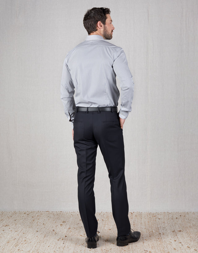 Cooper Navy Herringbone Two Trouser Suit