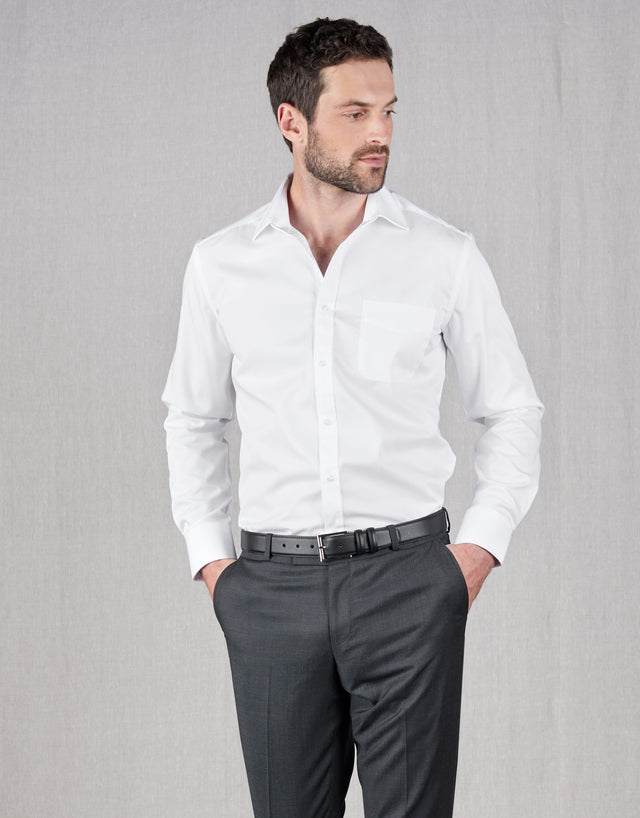 Sinatra White Twill Shirt