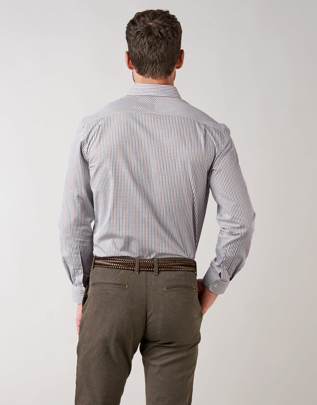 Sinatra Brown & Navy Check Shirt
