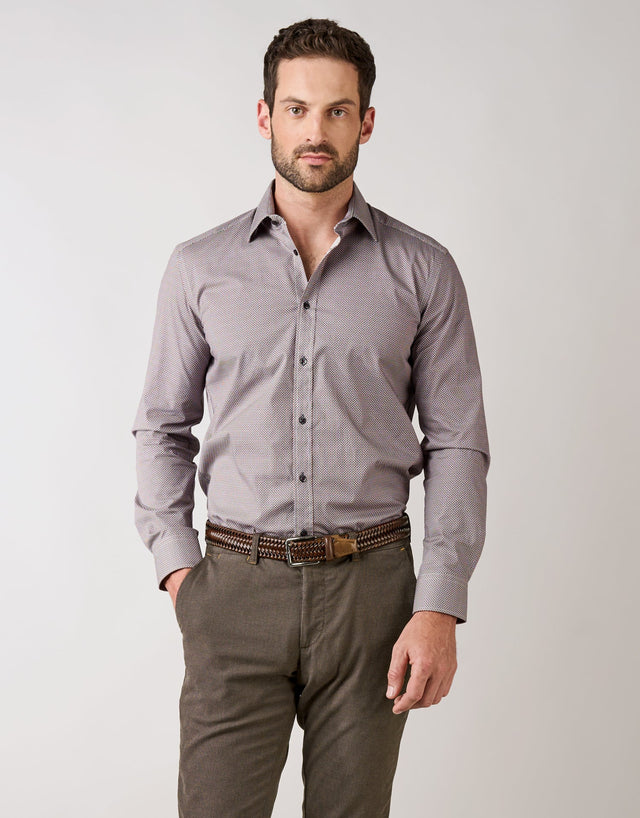 Banks Maroon & Navy Geo Print Shirt