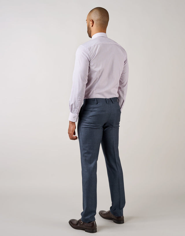 Cooper Blue & Burgundy Check Two Piece Suit