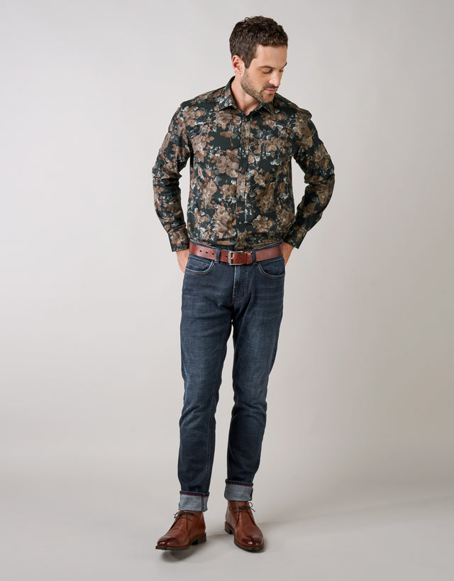 Kurt Dark Blue Washed & Faded Jeans