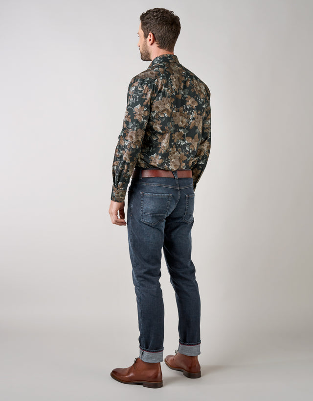 Kurt Dark Blue Washed & Faded Jeans