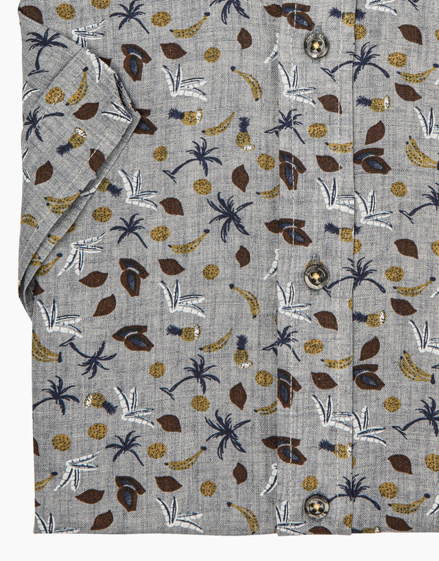 Waihi grey tropical short sleeve shirt
