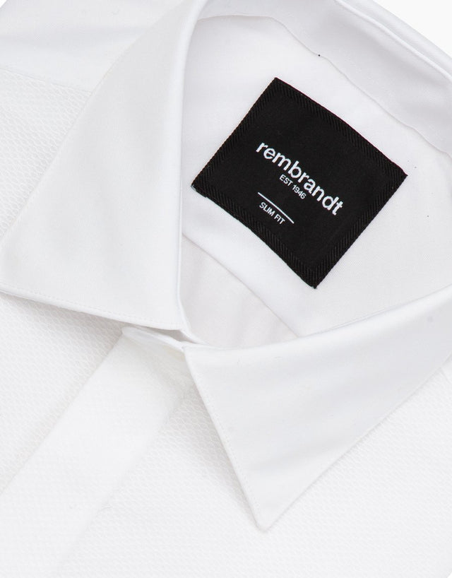Avalon White Twill Formal Shirt with Marcella Bib and Cuffs