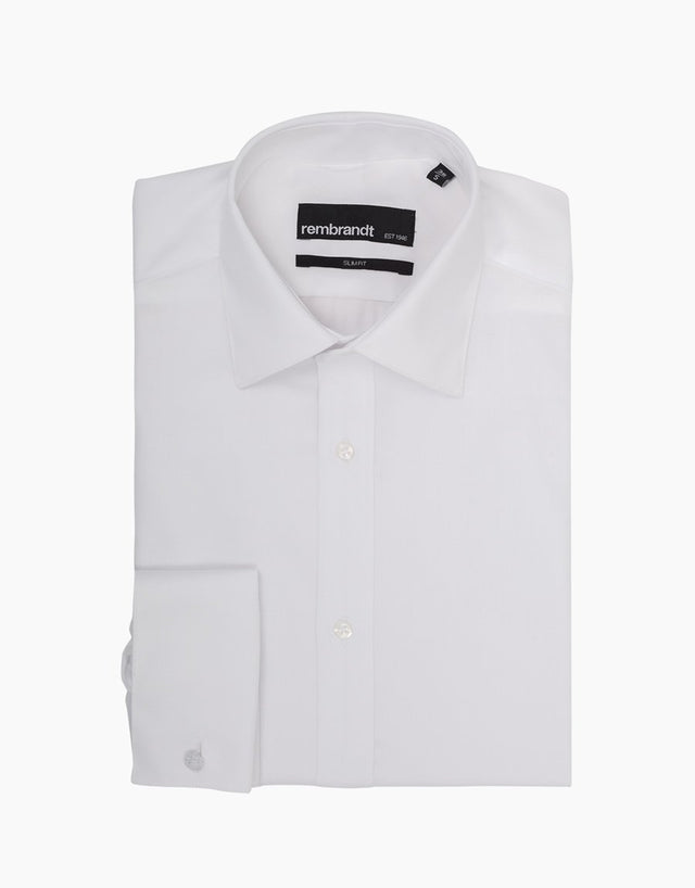 Santiago White Twill Tailored Shirt