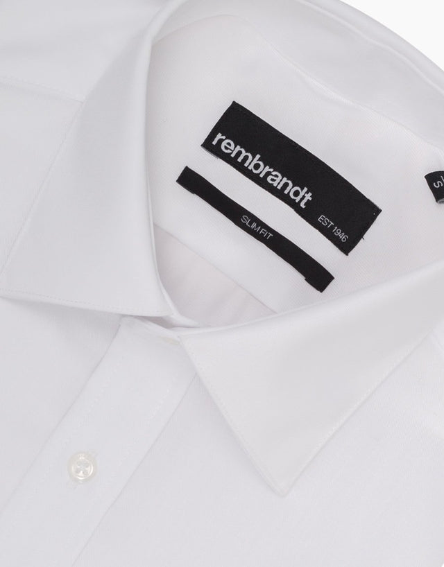 Santiago White Twill Tailored Shirt