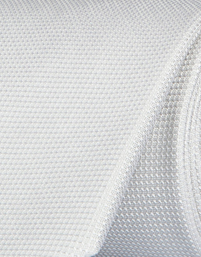 Plain Silver Silk Tie