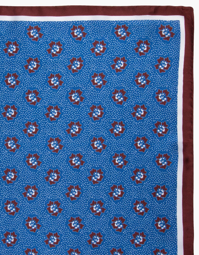 Navy Floral Pocket Square